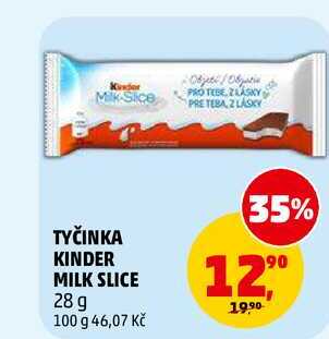 TYČINKA KINDER MILK SLICE, 28 g