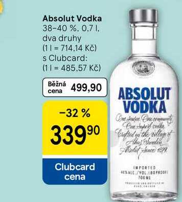 Absolut Vodka 38-40 %, 0.7 l