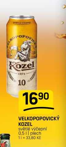 VELKOPOPOVICKÝ KOZEL světlé výčepní 0,5l, plech