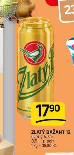 ZLATÝ BAŽANT 12 světlý ležák 0,51 plech 