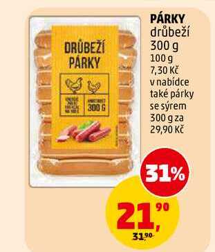 PÁRKY drůbeží, 300 g 