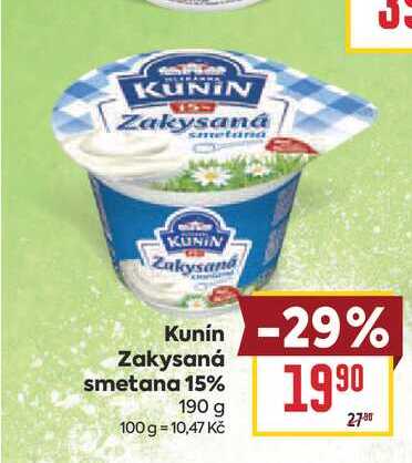 Kunín Zakysaná smetana 15% 190 g