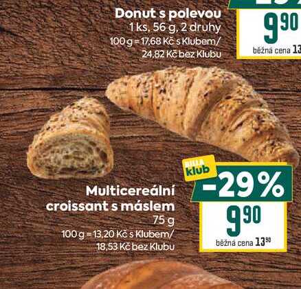 Multicereální croissant s máslem 75 g 