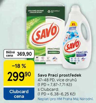 Savo Prací prostředek, 47-48 PD, více druhů  