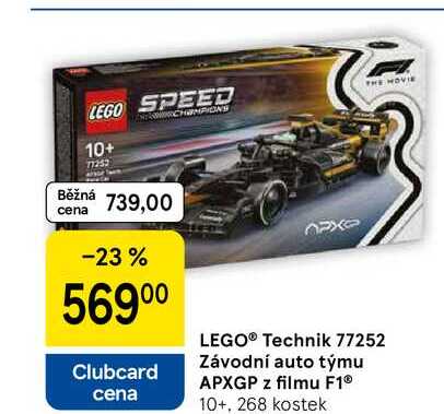 LEGO® Technik 77252 Závodní auto týmu APXGP z filmu F1® 10+, 268 kostek