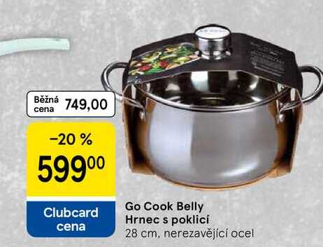 Go Cook Belly Hrnec s poklicí, 28 cm. nerezavějící ocel