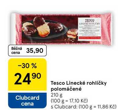 Tesco Linecké rohlíčky polomáčené, 210 g 