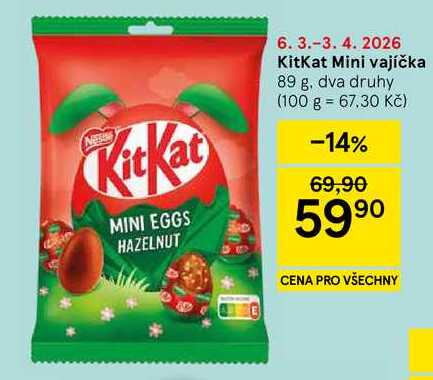 KitKat Mini vajíčka, 89 g, dva druhy 
