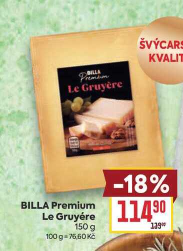 BILLA Premium Le Gruyère 150 g 