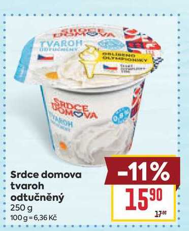 Srdce domova tvaroh odtučněný 250 g 