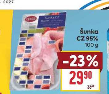 Šunka CZ 95% 100 g 