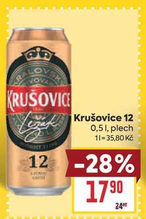 Krušovice 12 0,51, plech 