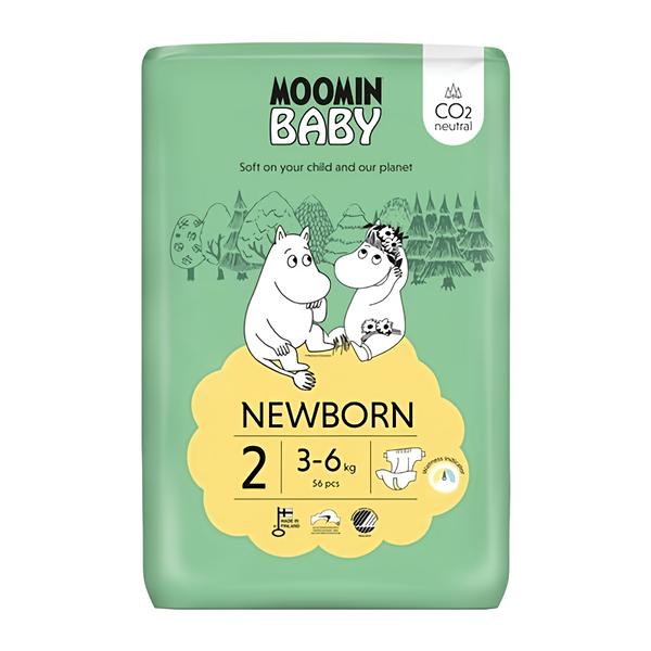 Moomin baby Newborn eko pleny, vel. 2 (3–6 kg)