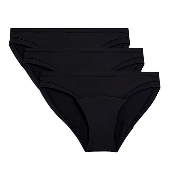 Marks & Spencer Vysoce savé menstruační kalhotky - bikini, 3 ks, barva černá, velikost 10