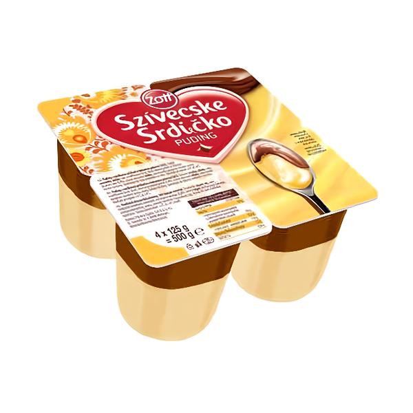 Zott Srdíčko puding vanilka s kakaovou polevou 4x125g