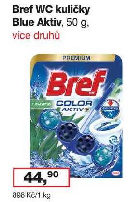 Bref WC kuličky Blue Aktiv, 50 g