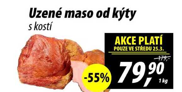 Uzené maso od kýty s kostí, 1 kg 