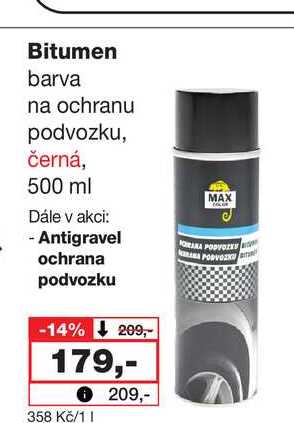 Bitumen barva na ochranu podvozku, černá, 500 ml