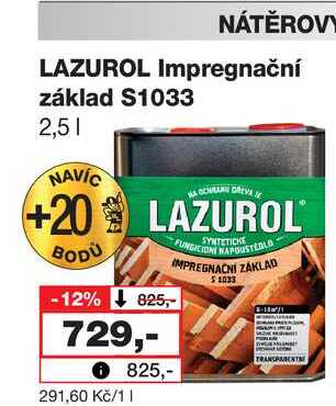 LAZUROL Impregnační základ S1033 2,5l