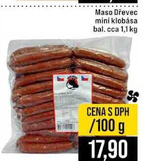 Maso Dřevec mini klobása bal cca 1,1 kg 100g