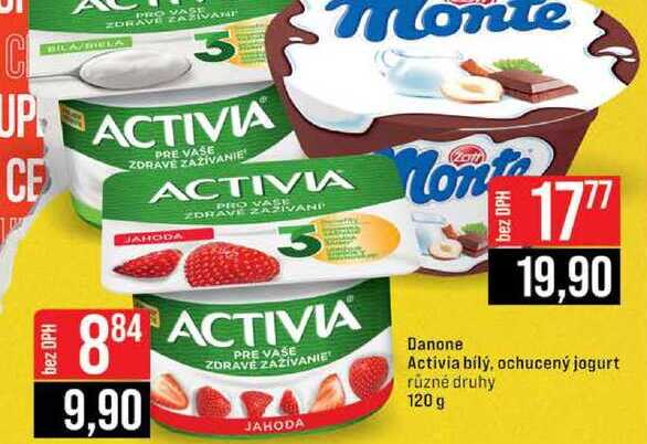 Danone Activia bílý, ochucený jogurt různé druhy 120 g
