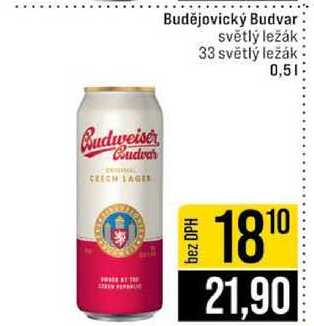 Budějovický Budvar světlý ležák 33 světlý ležák 0,5l
