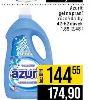 Azurit gel na praní různé druhy 42-62 dávek 1,89-2,48l