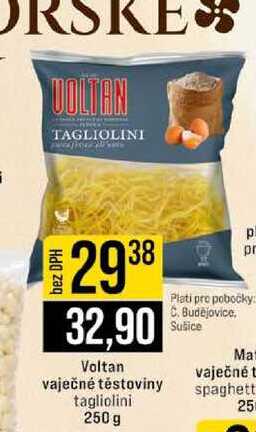 Voltan vaječné těstoviny tagliolini 250 g 