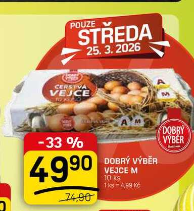DOBRÝ VÝBĚR VEJCE M 10 ks