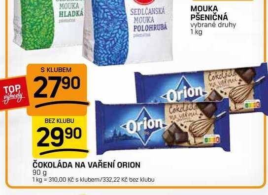 ČOKOLÁDA NA VAŘENÍ ORION 90 g 