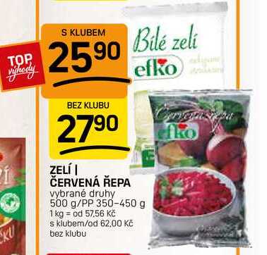 ZELÍ | ČERVENÁ ŘEPA vybrané druhy 500 g/PP 350-450 g 
