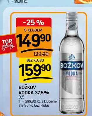 BOŽKOV VODKA 37,5% 0,5l