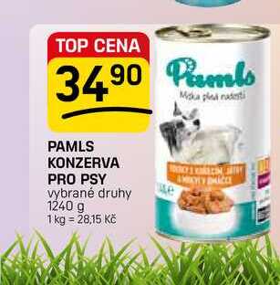 PAMLS KONZERVA PRO PSY vybrané druhy 1240 g 