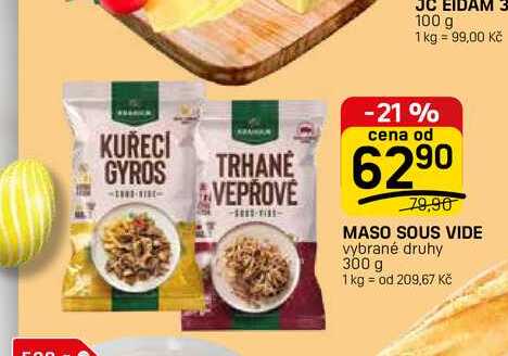 MASO SOUS VIDE vybrané druhy 300 g