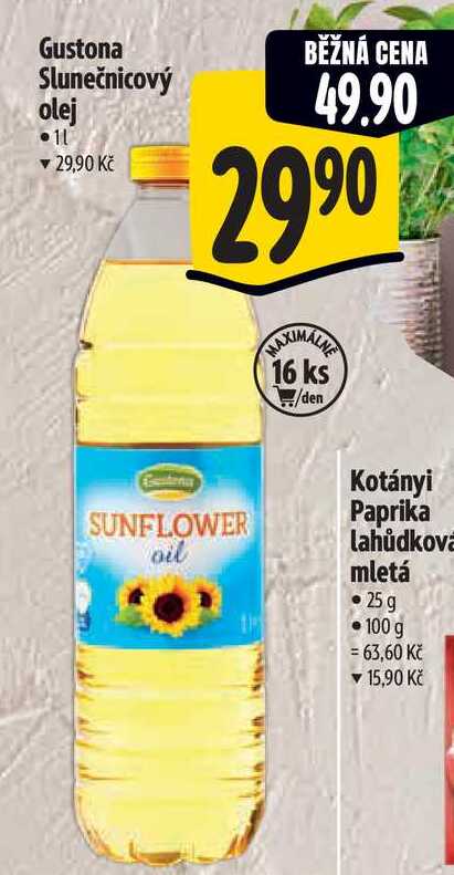 Gustona Slunečnicový olej 1 l