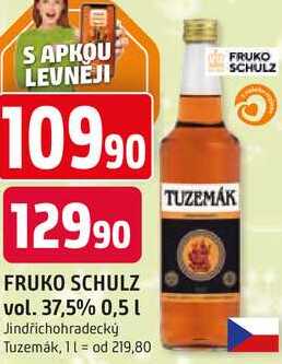 FRUKO SCHULZ vol. 37,5% 0,5 l Jindřichohradecký Tuzemák