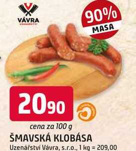 ŠMAVSKÁ KLOBÁSA 100g