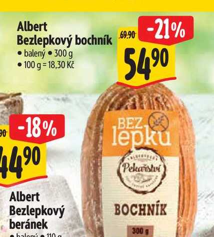Albert Bezlepkový bochník  300 g