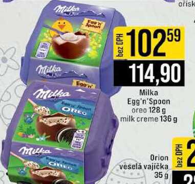 Milka Egg'n'Spoon oreo 128 g milk creme 136 g