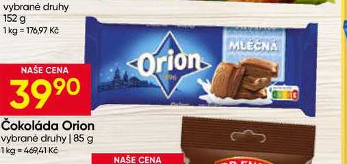 Orion čokoláda 85g, vybrané druhy