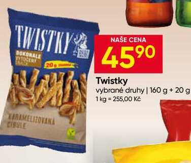 Twistky vybrané druhy 160 g + 20 g 