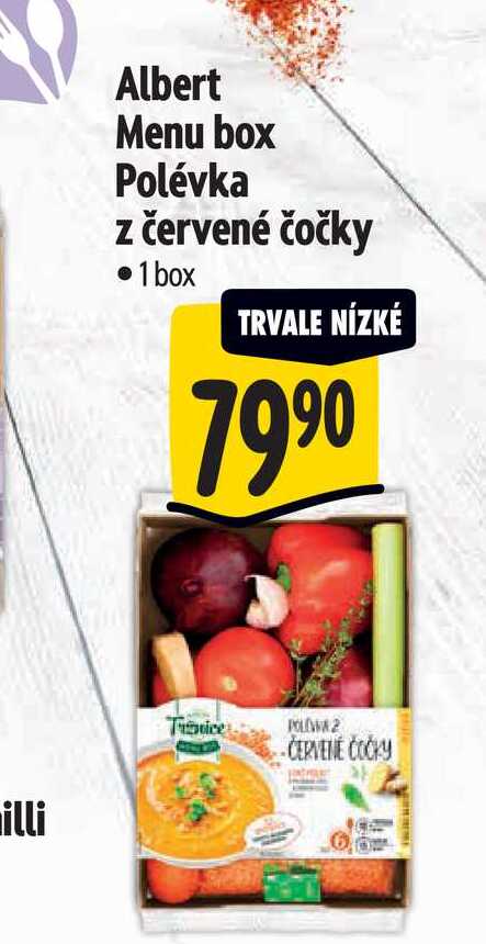  Albert Menu box Polévka z červené čočky  1 box 