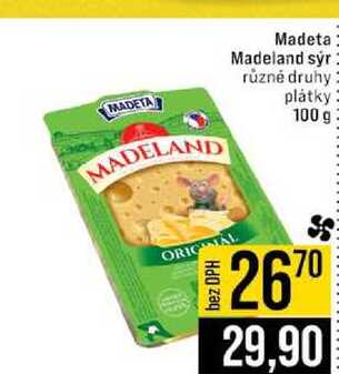 Madeta Madeland sýr různé druhy plátky 100 g 