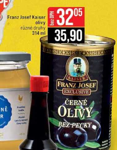 Franz Josef Kaiser olivy různé druhy 314 ml 