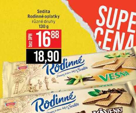 Sedita Rodinné oplatky různé druhy 130 g