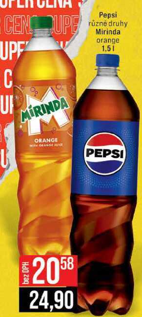 Pepsi různé druhy Mirinda orange 1.5l
