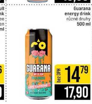 Guarana energy drink různé druhy 500 ml 