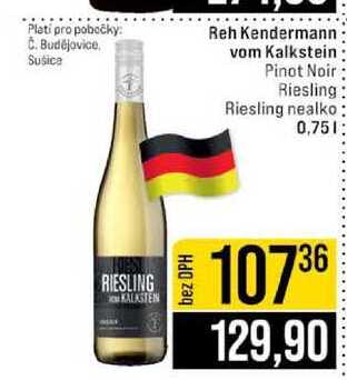 Reh Kendermann vom Kalkstein Pinot Noir Riesling Riesling nealko 0,75l