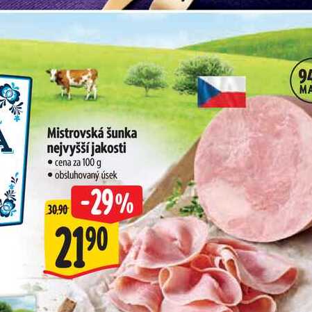 Mistrovská šunka nejvyšší jakosti  100 g