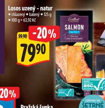 Losos uzený - natur  125 g